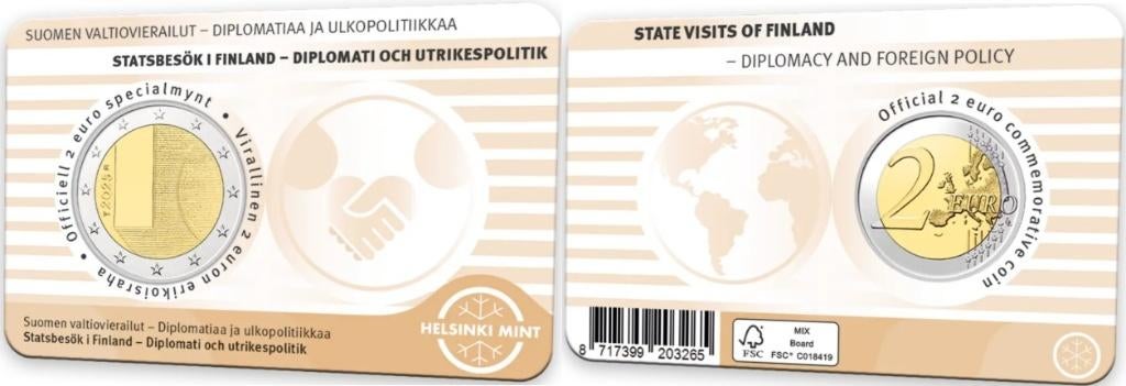2 EURO FINLAND 2025 DIPLOMATIE EN POLITIEK BIJ JOHN, Postzegels en Munten, Munten | Europa | Euromunten, Verzenden, Finland, 2 euro
