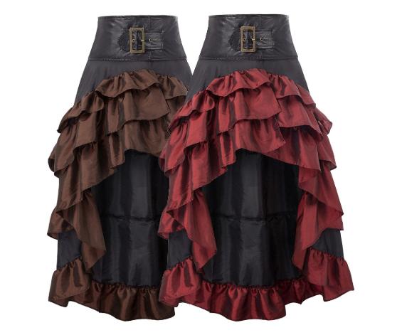 Steampunk rok gothic victoriaanse vintage zwart rode bruine, Verzenden, Maat 46/48 (XL) of groter, Nieuw, Kleding