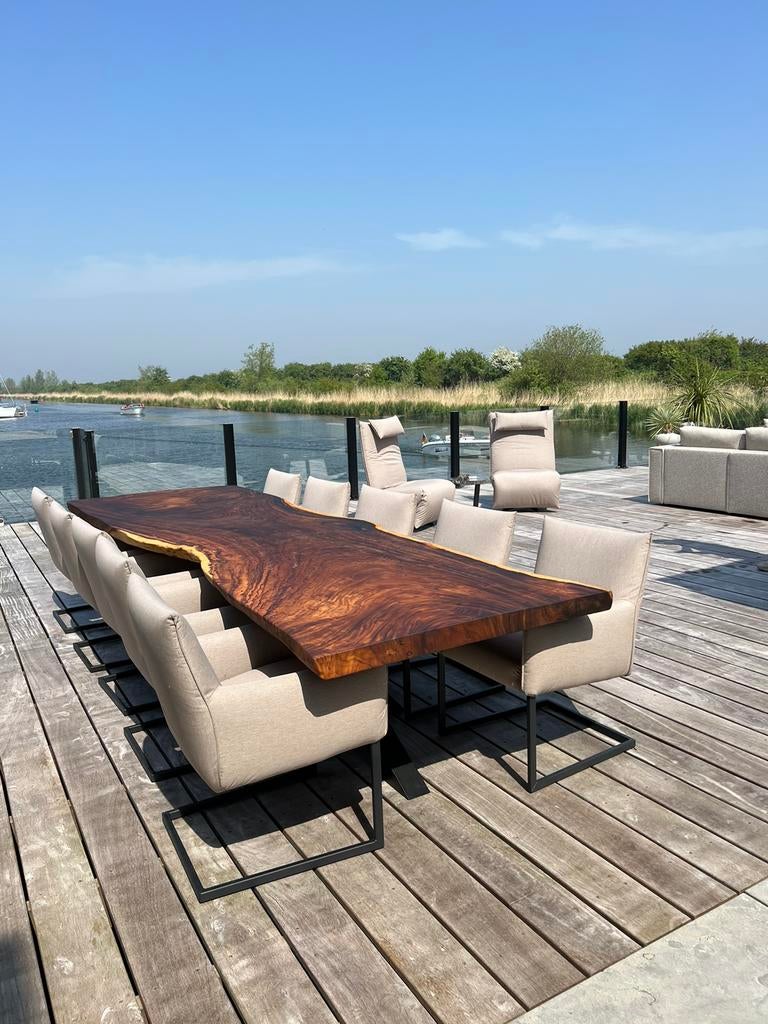 Unieke robuuste Suar boomstam tafels tafel eettafel, Eikenhout, Vijf personen of meer, Rechthoekig, Nieuw