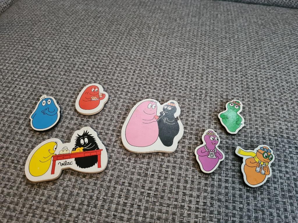 Barbapapa poppetjes magneten plat, Ophalen of Verzenden, Gebruikt