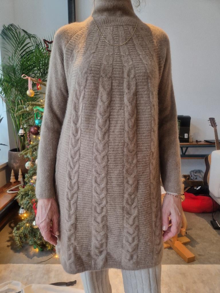 100% cashmere tuniek/ jurk/ trui, Maat 38/40 (M), Bruin, Verzenden, Zo goed als nieuw