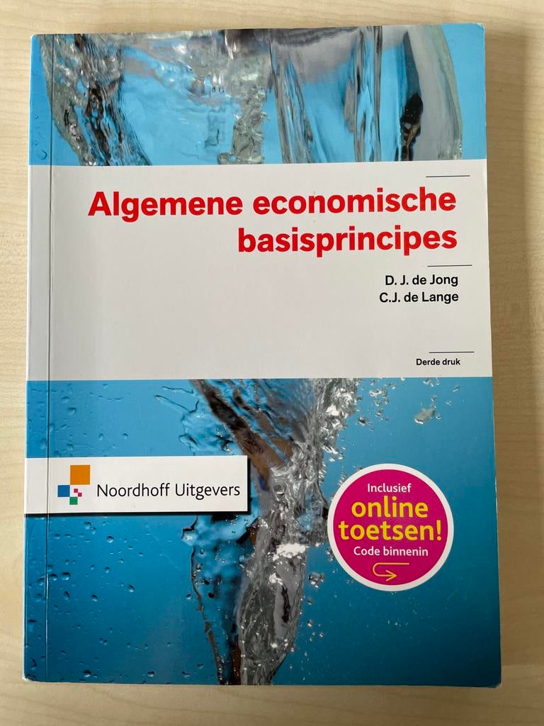 Algemene economische basisprincipes - D.J. de Jong, Boeken, Studieboeken en Cursussen, Ophalen of Verzenden, Beta, Zo goed als nieuw