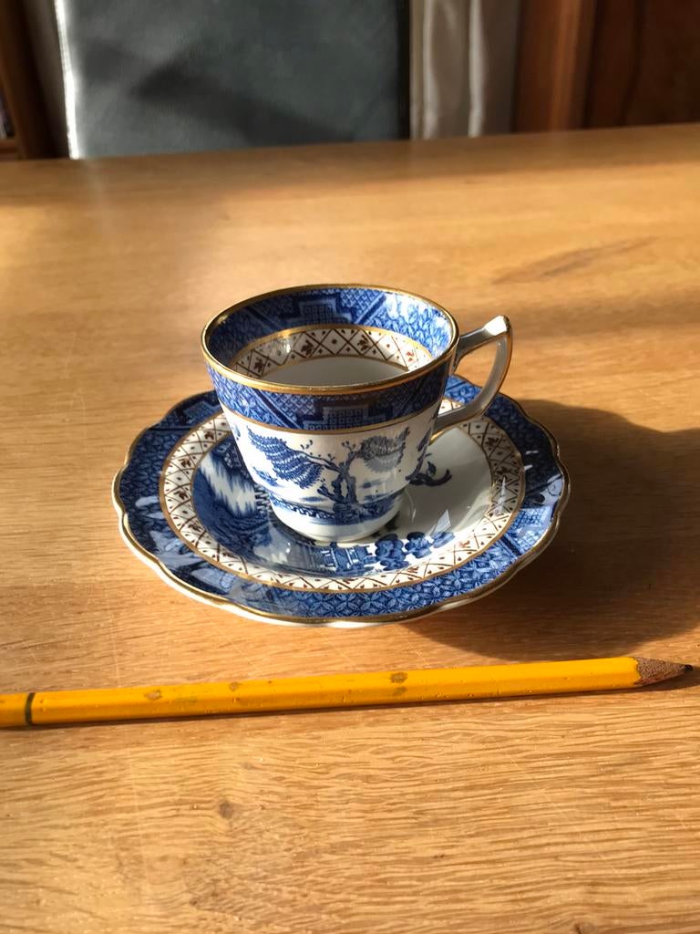 Kop en schotel real old willow, Antiek en Kunst, Antiek | Servies los, Ophalen of Verzenden