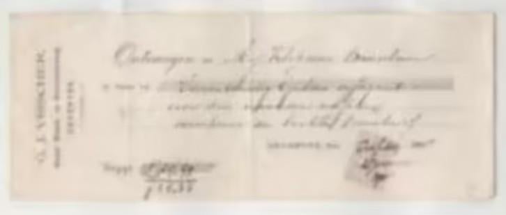 Kwitantie Deventer Visscher Stoom Wasch- en Natuurbleekerij, Ophalen of Verzenden, Zo goed als nieuw