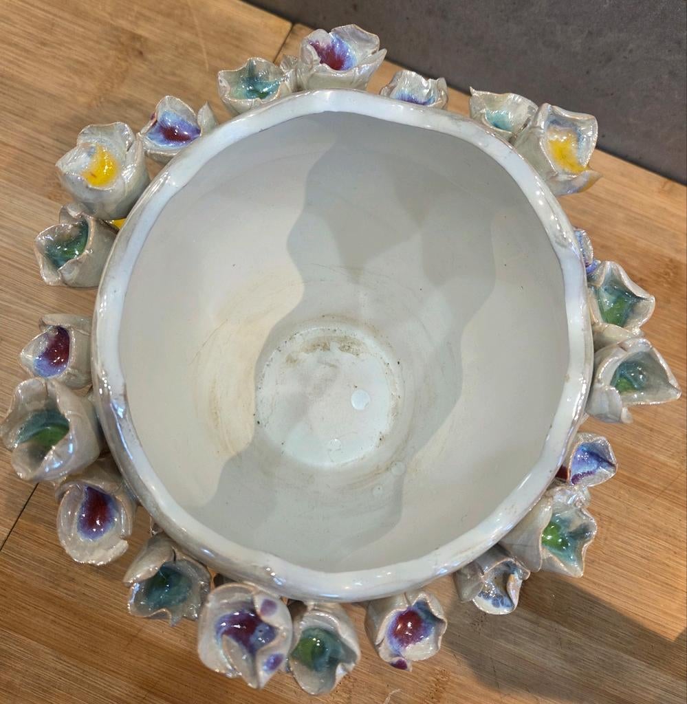 Prachtige vaas bloempot Des Pots Style, Ophalen of Verzenden, Zo goed als nieuw, Aardewerk of Porselein, Minder dan 50 cm