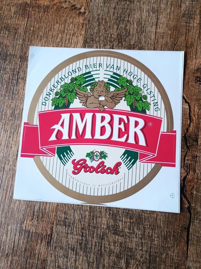 Oude sticker Grolsch bier, Ophalen of Verzenden, Grolsch