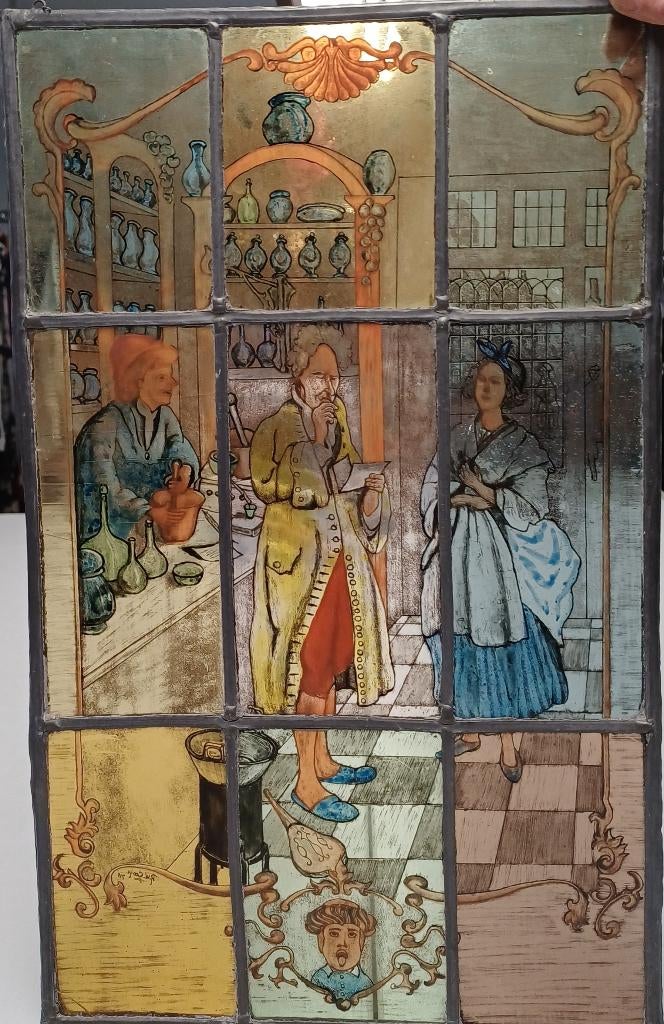 Glas in lood raamhanger, Ophalen