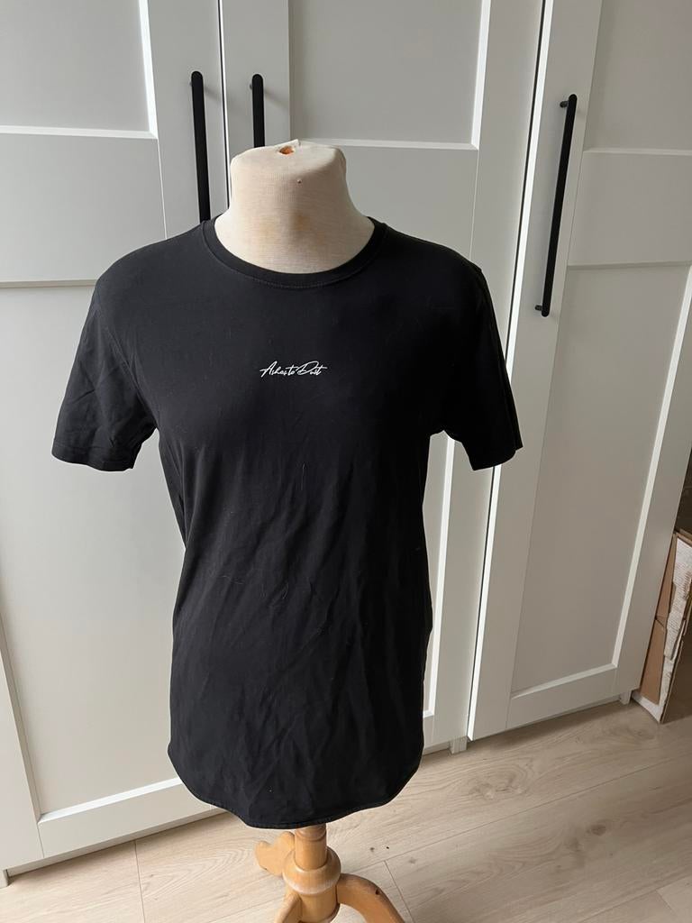 Zwart satijnen shirt ashes to dust, L, Kleding | Heren, Ophalen of Verzenden, Zo goed als nieuw, Zwart