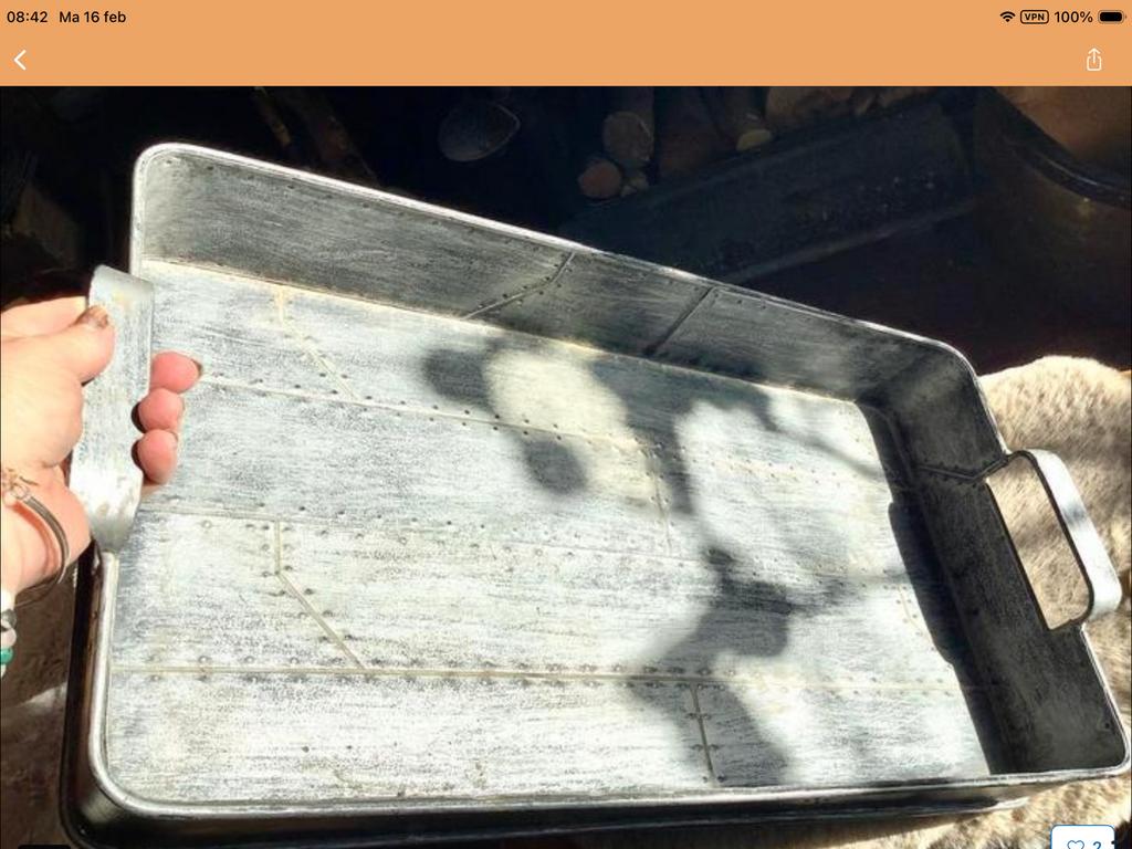 Stoer dienblad met industriële look., Ophalen of Verzenden, Zo goed als nieuw