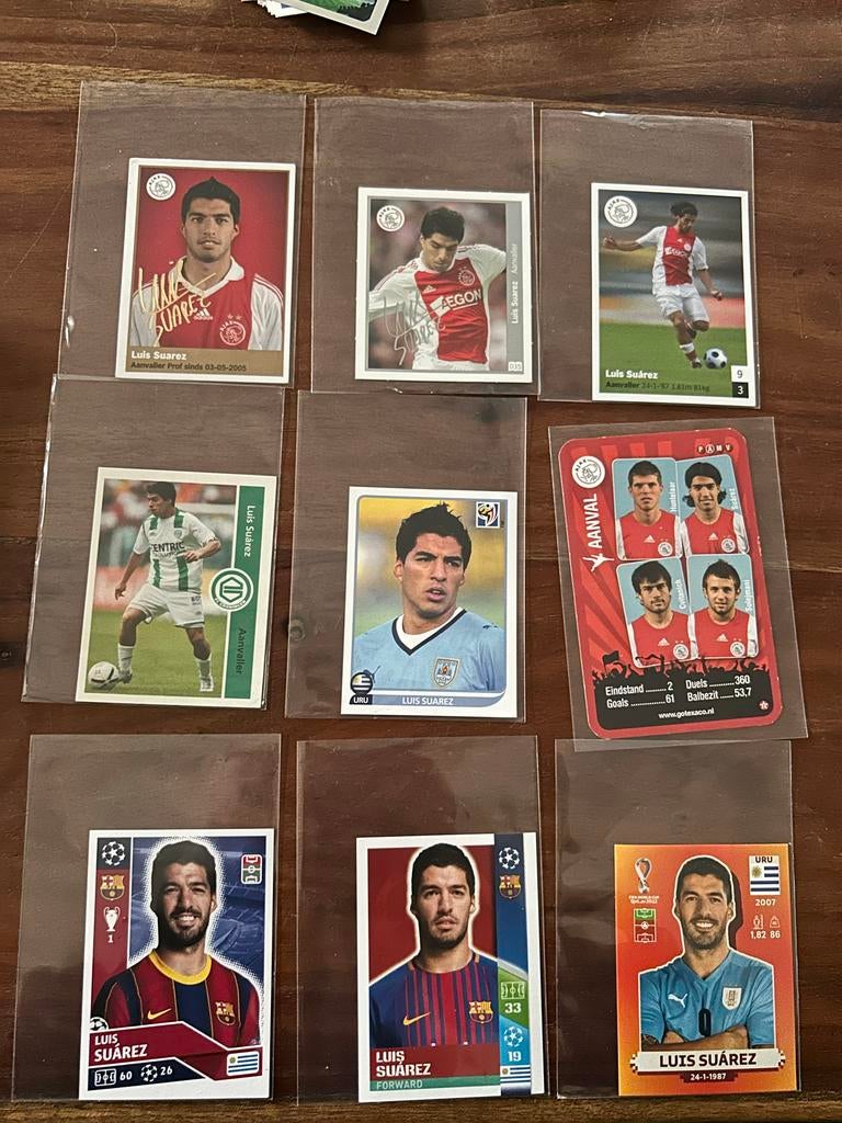 Zeldzame Luis Suarez Panini Plaatjes Collectie, Verzamelen, Sportartikelen en Voetbal, Gebruikt, Spelerskaart, Buitenlandse clubs
