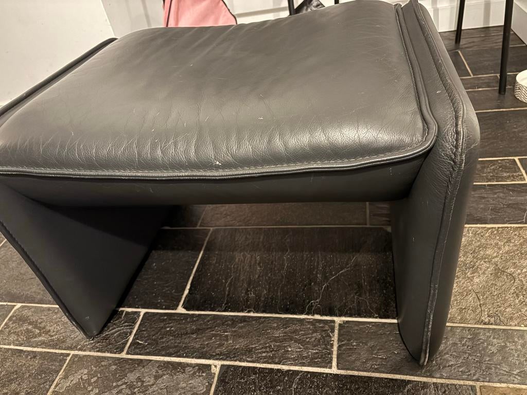 Leolux hocker Bora Bora, Ophalen, Gebruikt, Vierkant, Leer