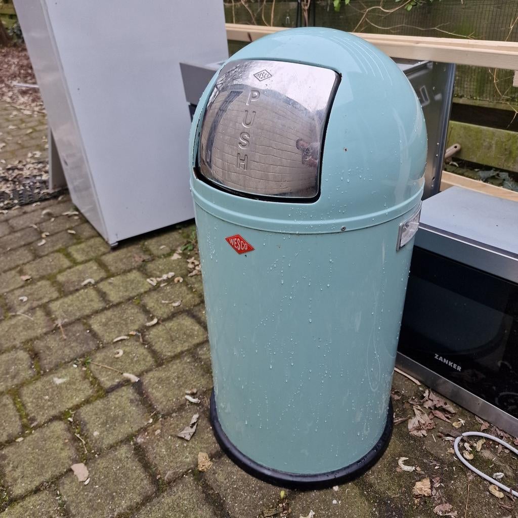 Wesco Pushboy 50 liter, kleur munt, Kunststof, Gebruikt, 40 liter of meer, Ophalen of Verzenden