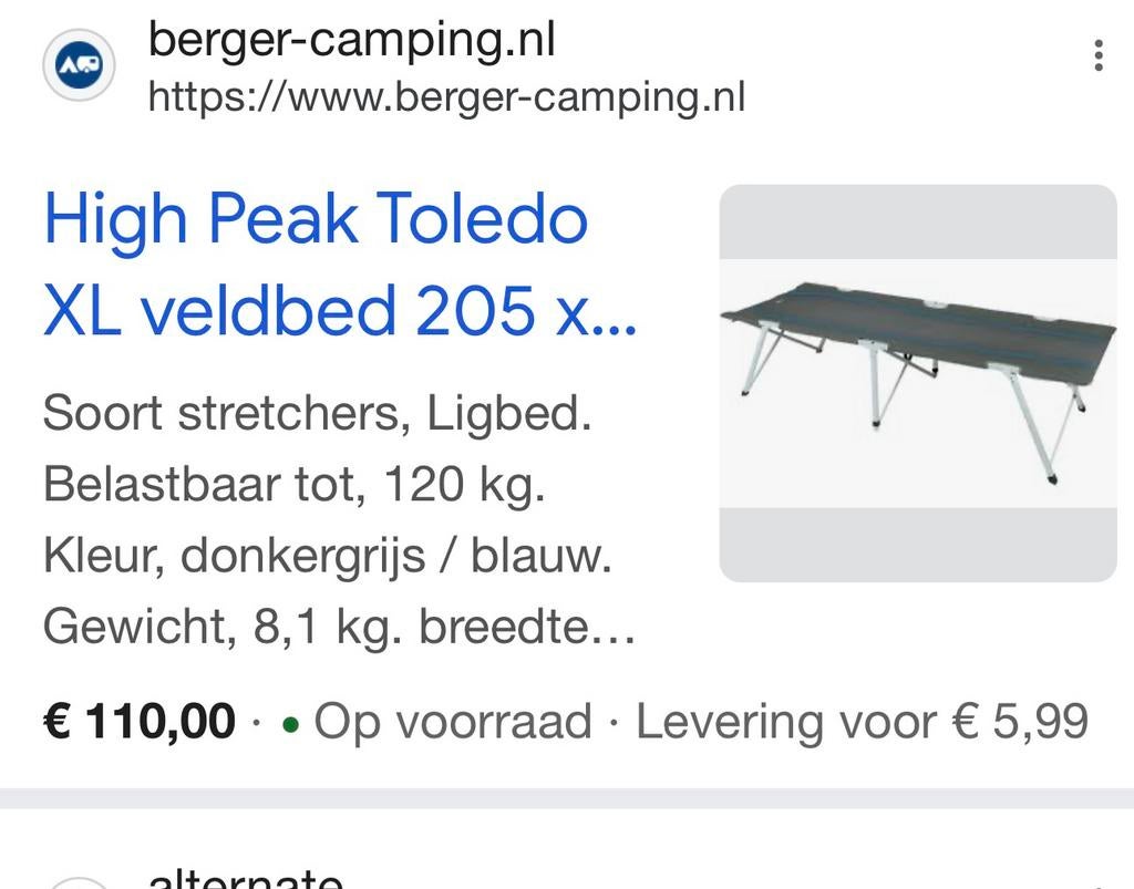 Veldbed zie foto, Ophalen of Verzenden, Zo goed als nieuw