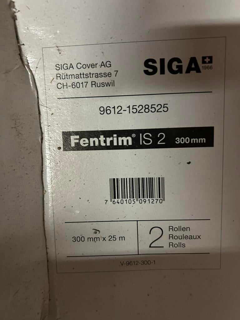 7 rollen Siga Fentrim IS 2 300mm 25m isolatietape, Overige materialen, Nieuw, 15 m² of meer, Muurisolatie