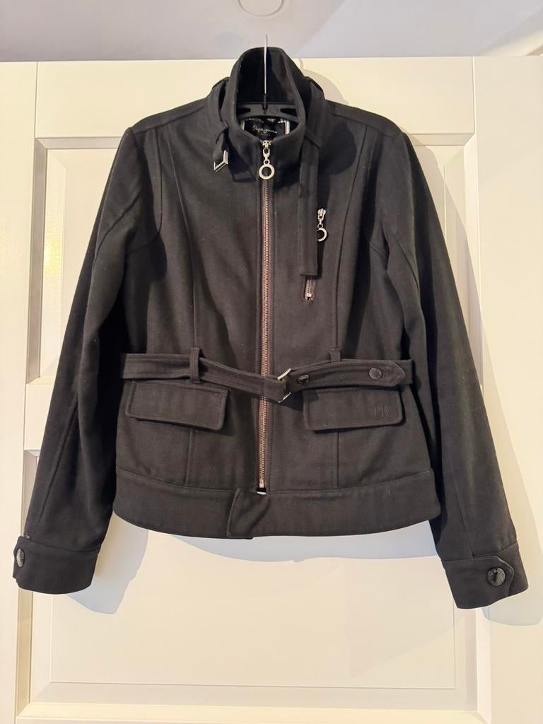 Jas Pepe Jeans wol maat M, Ophalen of Verzenden, Zo goed als nieuw, Maat 38/40 (M), Zwart