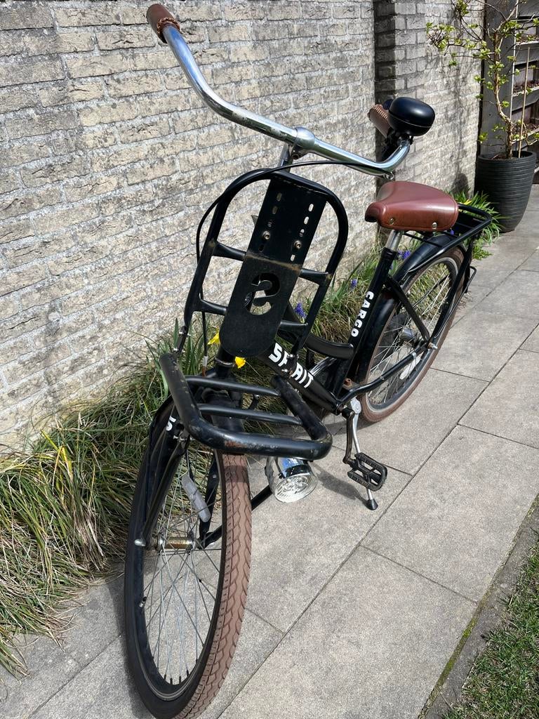 24 inch meisjesfiets met voordrager en bagagedrager, Fietsen en Brommers, Fietsen | Meisjes, Gebruikt, 24 inch, Handrem, Ophalen