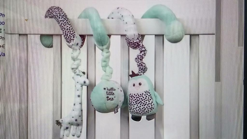 Boxspiraal Tiamo Hello Little One met giraffe,  uil en bal, Ophalen of Verzenden, Zo goed als nieuw