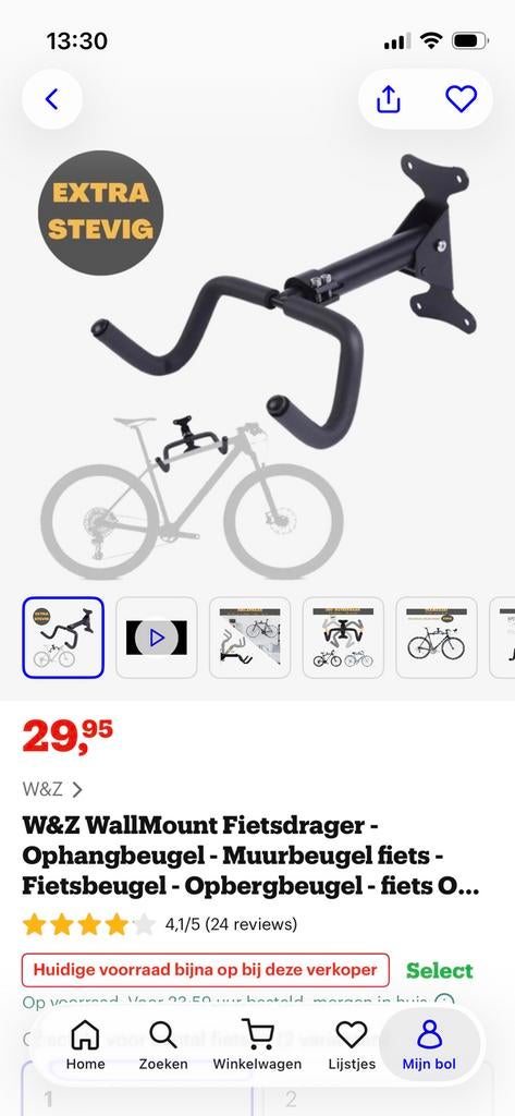 Muurbeugel fiets nieuw, Ophalen of Verzenden, Zo goed als nieuw, Overige merken