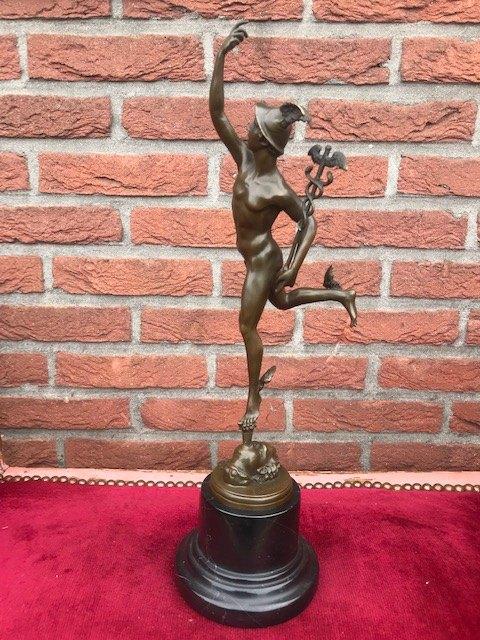 bronzen beeld van MERCURIUS/ HERMES, topstaat!, Antiek en Kunst, Ophalen of Verzenden