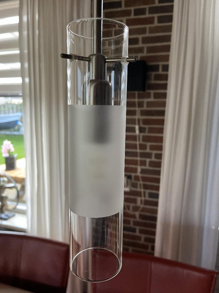 Led Hanglamp, Ophalen, Zo goed als nieuw, Glas, 75 cm of meer