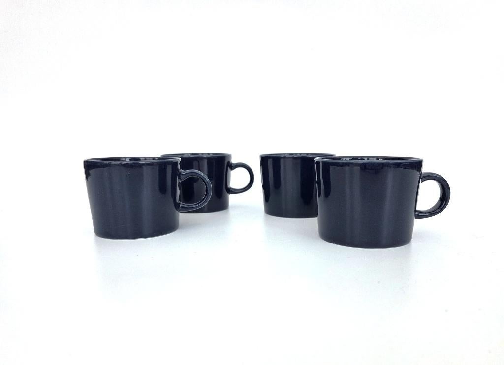 Arabia Teema - Kaj Franck - 4 koffie kopjes - blauw, Huis en Inrichting, Gebruikt, Ophalen of Verzenden, Effen, Kop(pen) en/of Schotel(s)