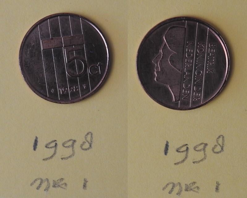 Stuiver 1998, Postzegels en Munten, Munten | Nederland, Verzenden, Koningin Beatrix, 5 cent, Losse munt