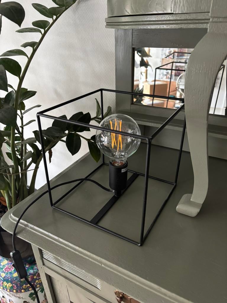 Karwei tafellamp Lennox zwart, 50 tot 100 cm, Rond, Ophalen of Verzenden, Zo goed als nieuw