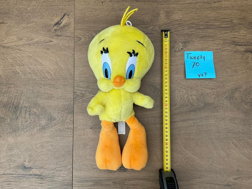 Nieuwe zgan vintage grote Looney Tunes Tweety knuffel 35cm, Ophalen, Looney Tunes, Nieuw, Beeldje of Figuurtje