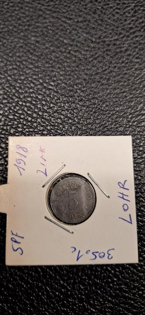 Duits notgeld 5 pfennig 1918 Lohr zink, Ophalen of Verzenden, Duitsland