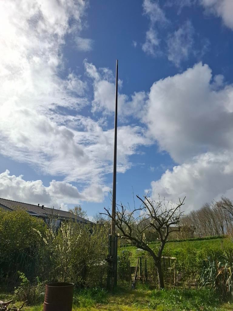 Scheepsmast (aluminium) +/- 12 meter, Ophalen, Gebruikt, Dekbeslag, Zeilboot of Motorboot