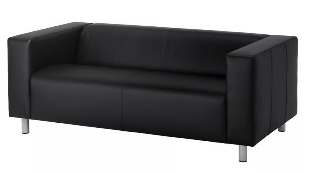 Hoes Klippan bank 2-sits zwart, Gebruikt, 150 tot 200 cm, Tweepersoons, 75 tot 100 cm