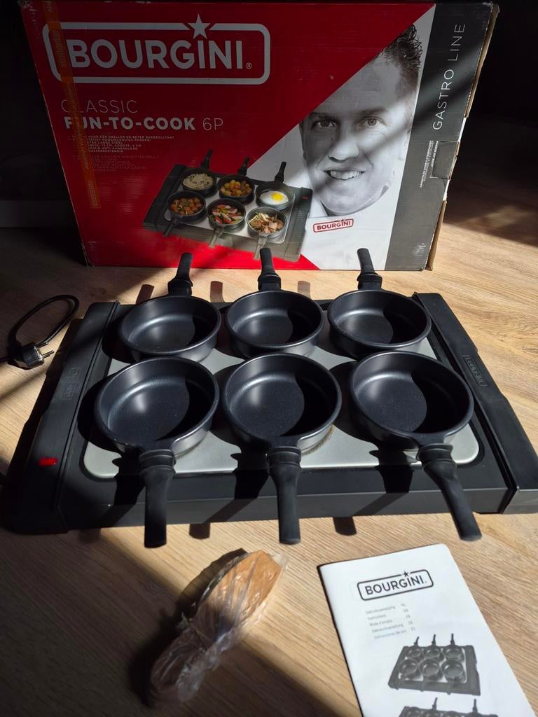 BOURGINI Classic fun to cook 6p gourmetstel, Witgoed en Apparatuur, Gourmetstellen, Ophalen of Verzenden, Zo goed als nieuw, 4 t/m 7 personen