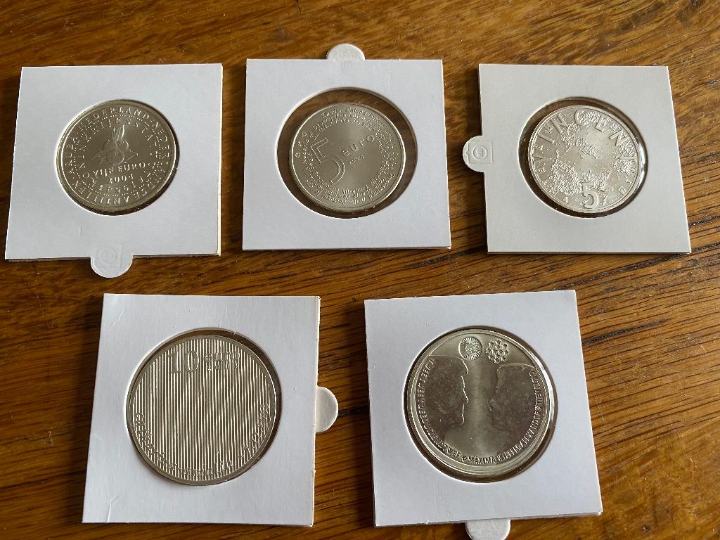 Diverse zilveren euromunten ( zie omschrijving), Koningin Beatrix, Zilver, Euro's, Ophalen of Verzenden