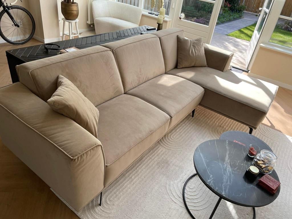 Zitmaxx hoekbank Iris 2.5 zits + longchair, beige, Ophalen, 250 tot 300 cm, Gebruikt, Hoekbank