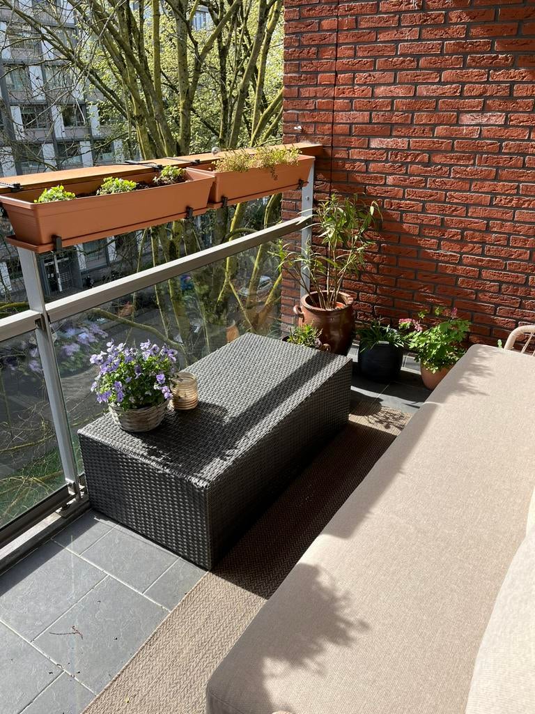 Salontafel wicker, Tuin en Terras, Tuinsets en Loungesets, Ophalen, Gebruikt, Loungeset, Bijzettafel