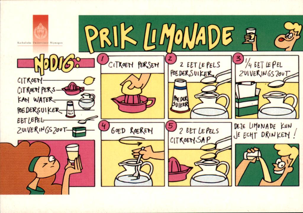 recept priklimonade, Verzenden, 1980 tot heden, Ongelopen, Overige thema's