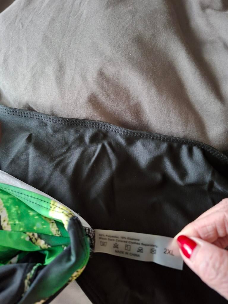 Tankini set groen/zwart, maat 2XL, Ophalen of Verzenden, Zo goed als nieuw, Groen, Bikini