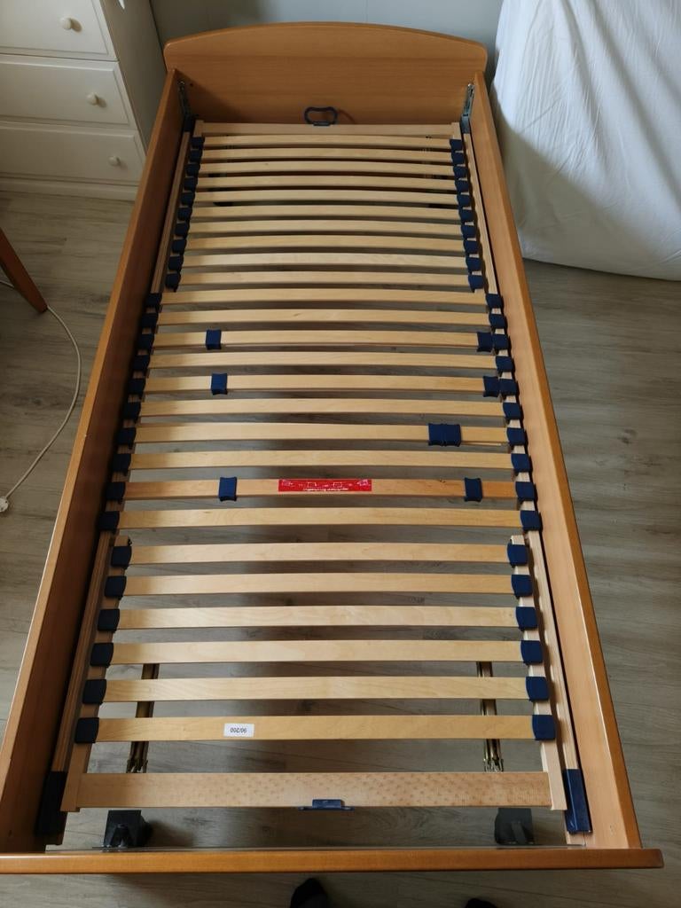 Verstelbaar 1 persoonsbed inclusief matras, Ophalen, Eenpersoons, 90 cm