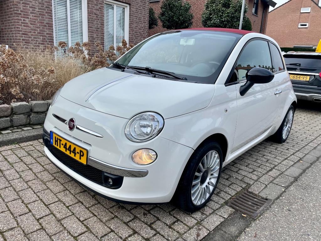 Fiat 500C 1.2i 75.000 km Airco, Nwe APK, en PDC, Auto's, 4 cilinders, Cabriolet, Leder en Stof, Wit