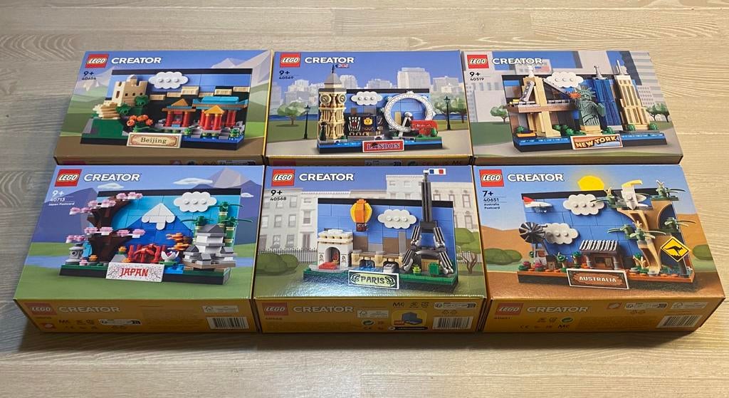 Set lego 40568 parijs en 5 andere ansichtkaarten, Lego, Nieuw, Ophalen of Verzenden, Compleet