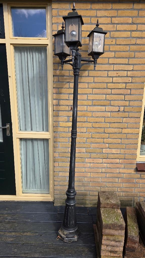 Staande buitenlantaarn Konstsmide Milano zwart 3-lichts, Ophalen, Gebruikt, Staande lamp, Aluminium