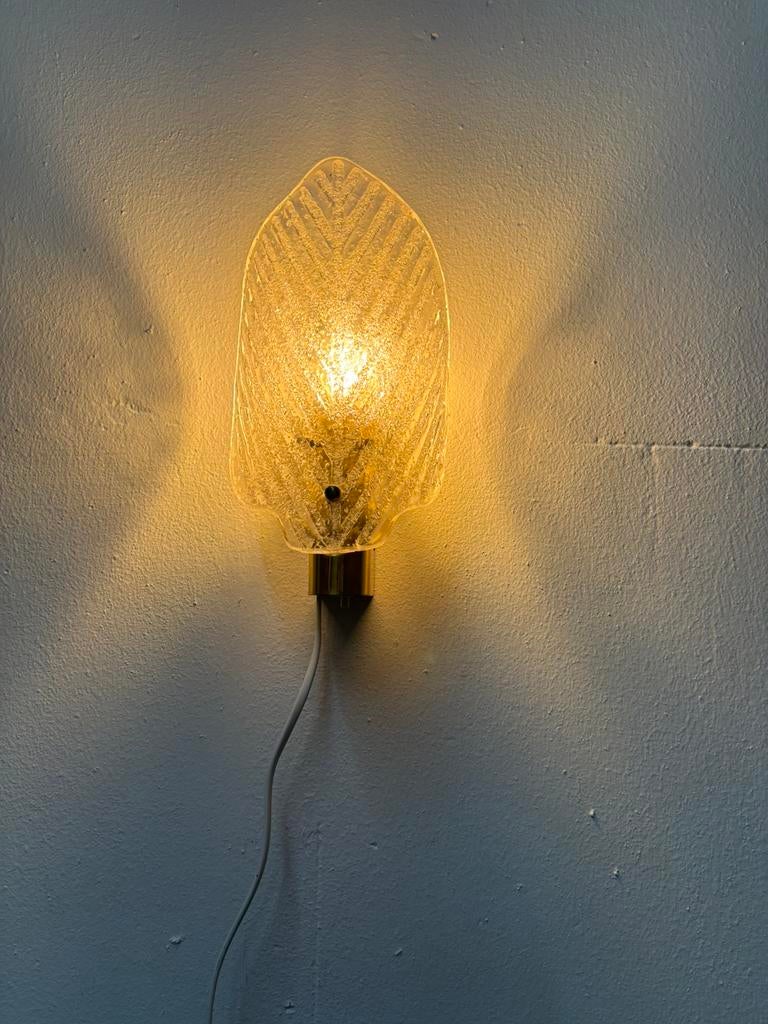 Vintage ijsglas wandlamp Kaiser Leuchten jaren 60, Ophalen of Verzenden, Gebruikt, Glas