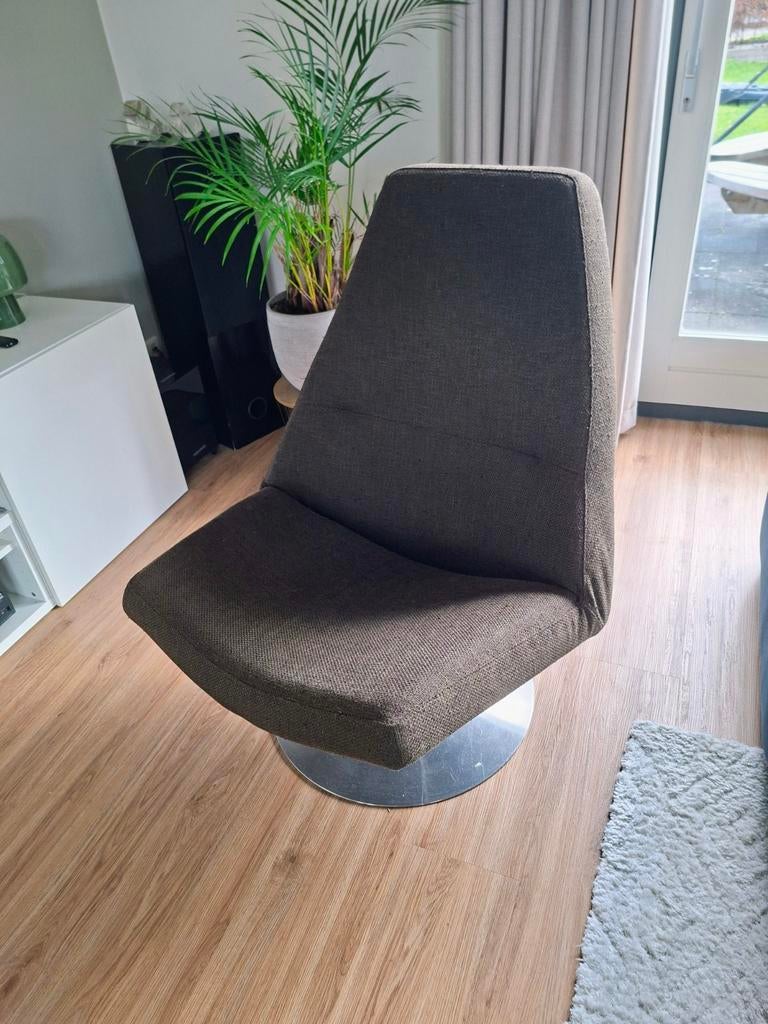 Draaifauteuil bruin, Huis en Inrichting, Fauteuils, Ophalen, Gebruikt, 75 tot 100 cm, Stof