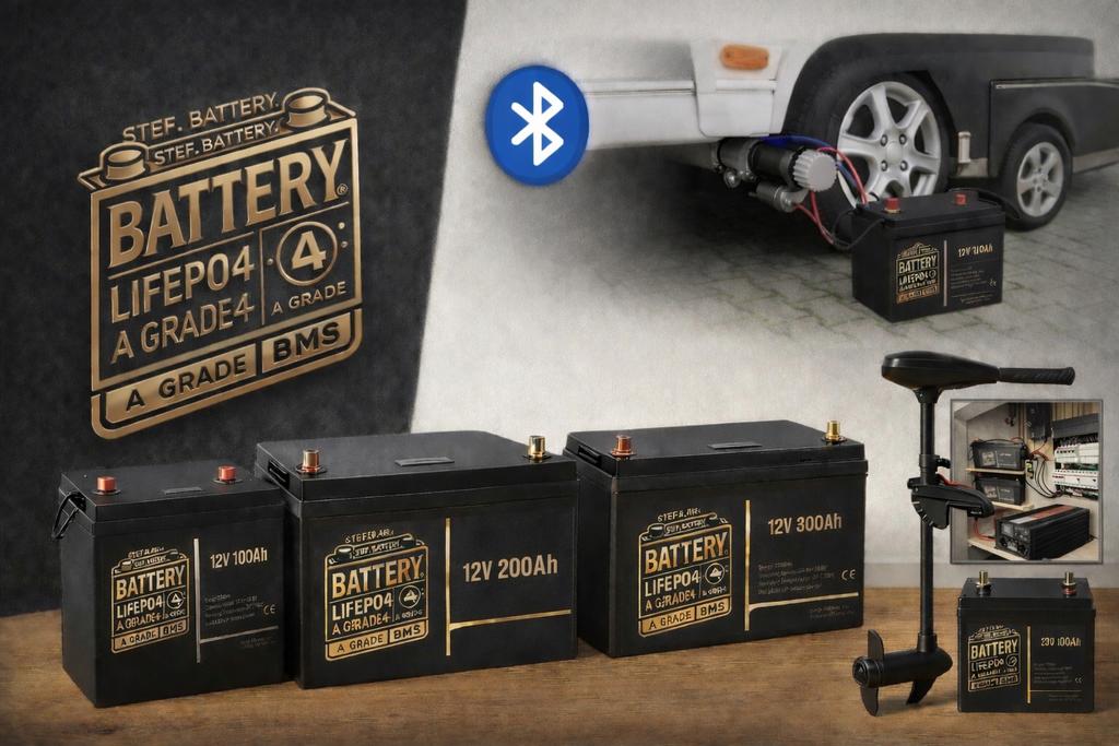 LiFePO4 lithium Accu's 12V - 100Ah tot 300Ah met Laders, Ophalen of Verzenden, Nieuw, Smart