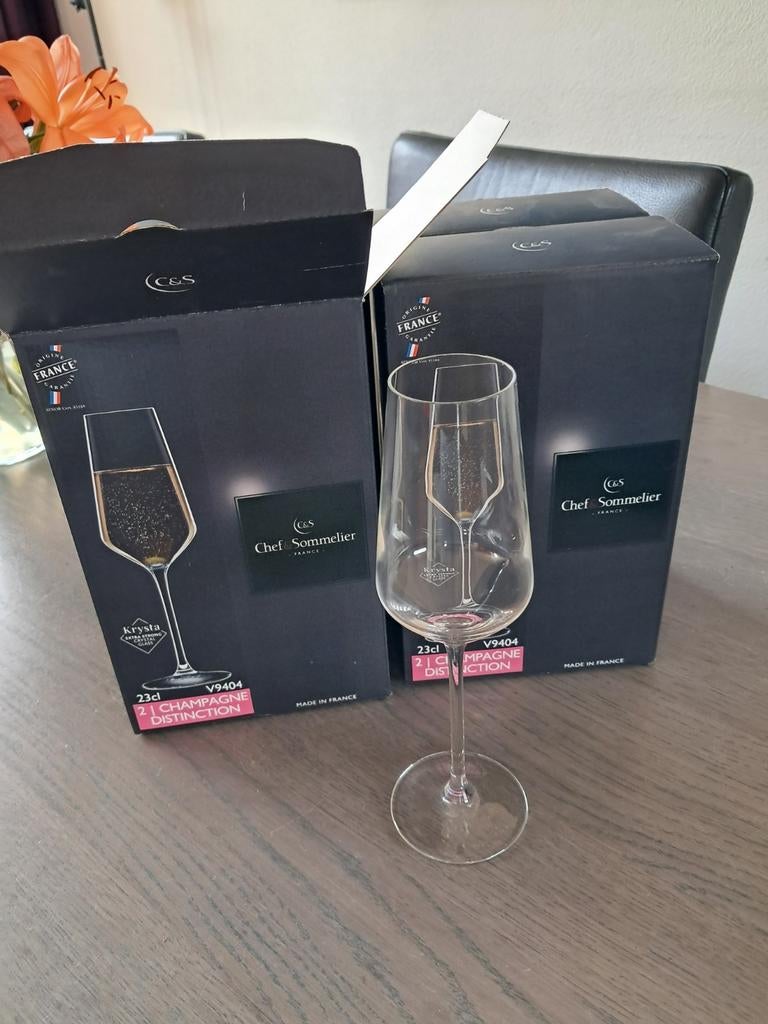 Top Design uit Frankrijk Champagne Glazen 8 stuks, Verzamelen, Glas en Borrelglaasjes, Ophalen, Nieuw, Overige typen