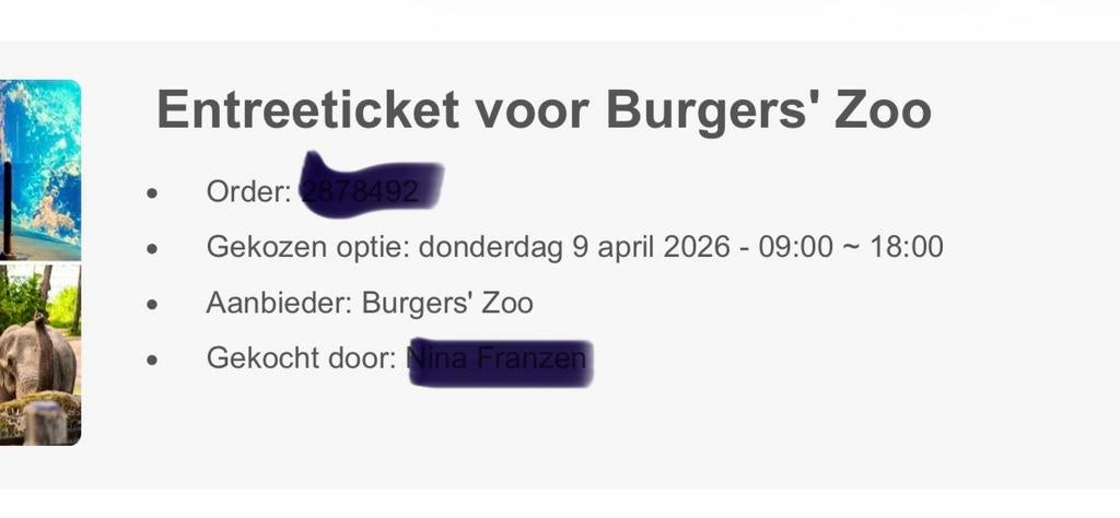 Burgers zoo entree donderdag 9 april