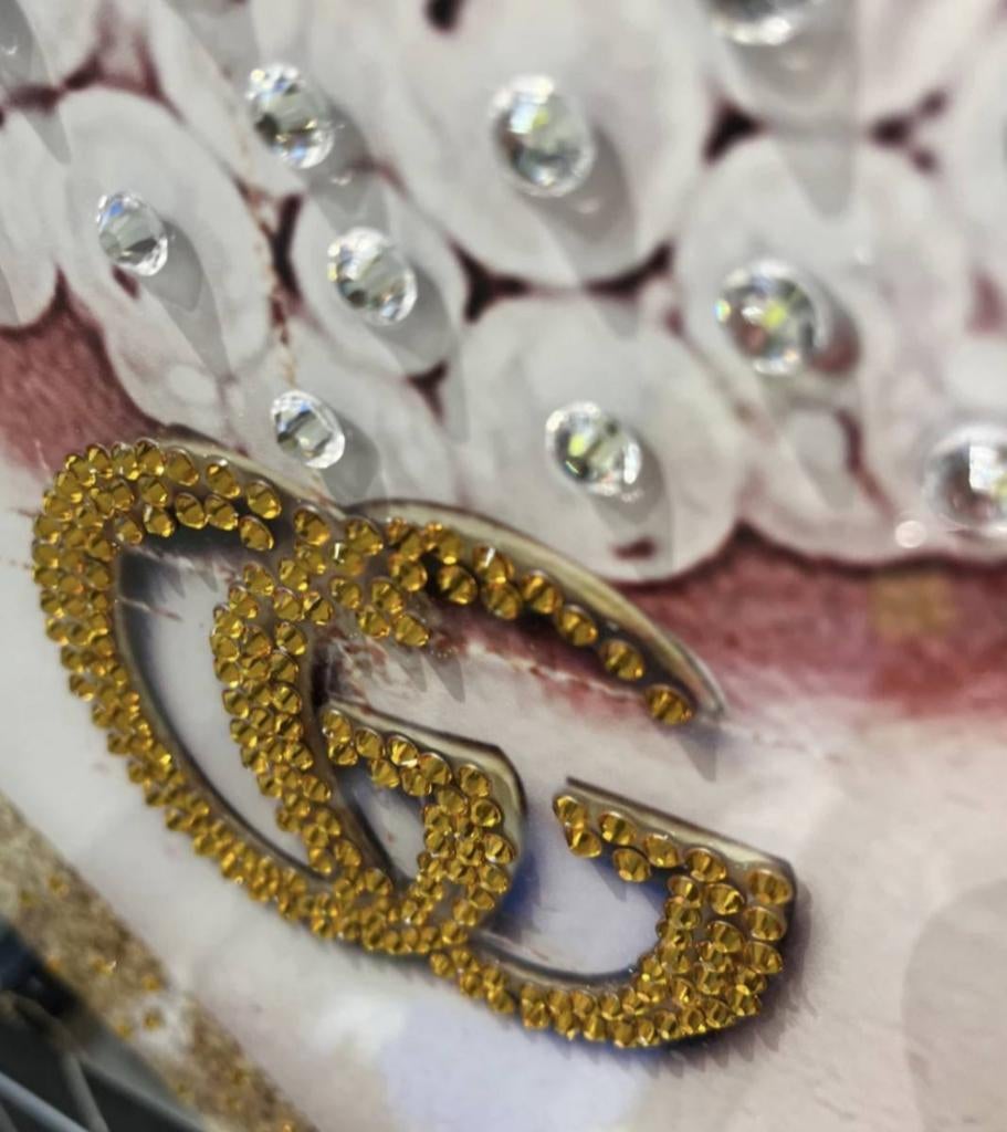 Hoogglans design glas art schilderij/wandpaneel Pink Bubble., Ophalen, ., Nieuw, .