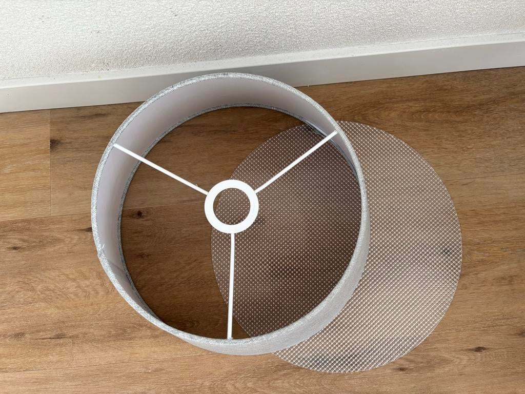 Grijs/groene lampenkap met diffuser, Huis en Inrichting, Lampen | Lampenkappen, Gebruikt, 25 tot 50 cm, Rond, Grijs, Ophalen