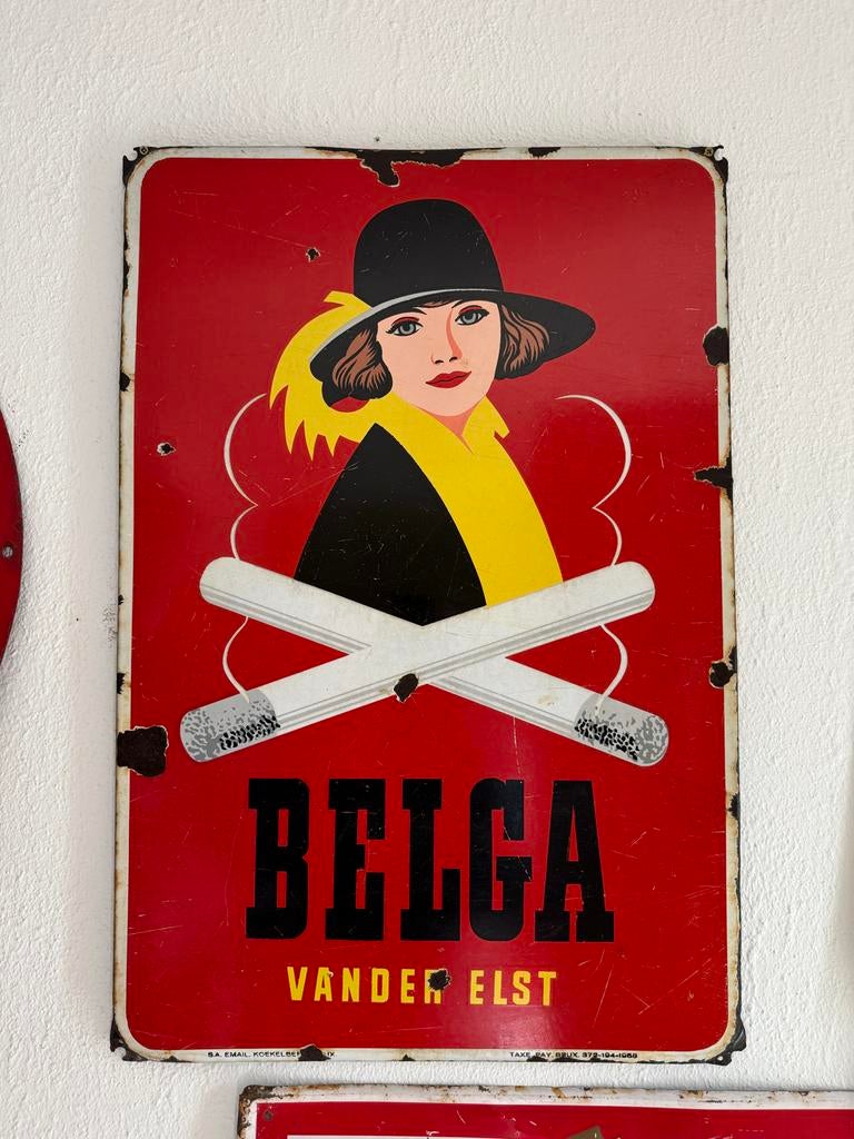 Vintage Belga Vander Elst Emaille Reclamebord, Ophalen