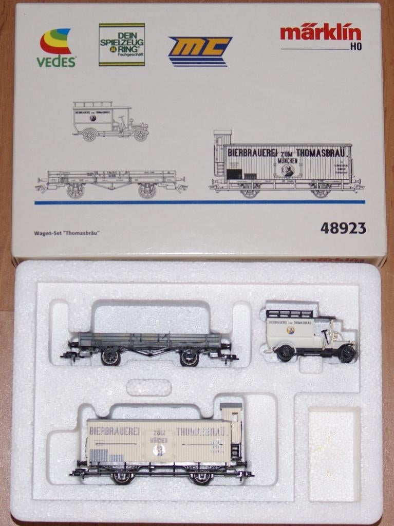 48923 Marklin bierwagen SET  THOMAS BRAU MÜNCHEN, Wisselstroom, Ophalen of Verzenden, Märklin, Nieuw